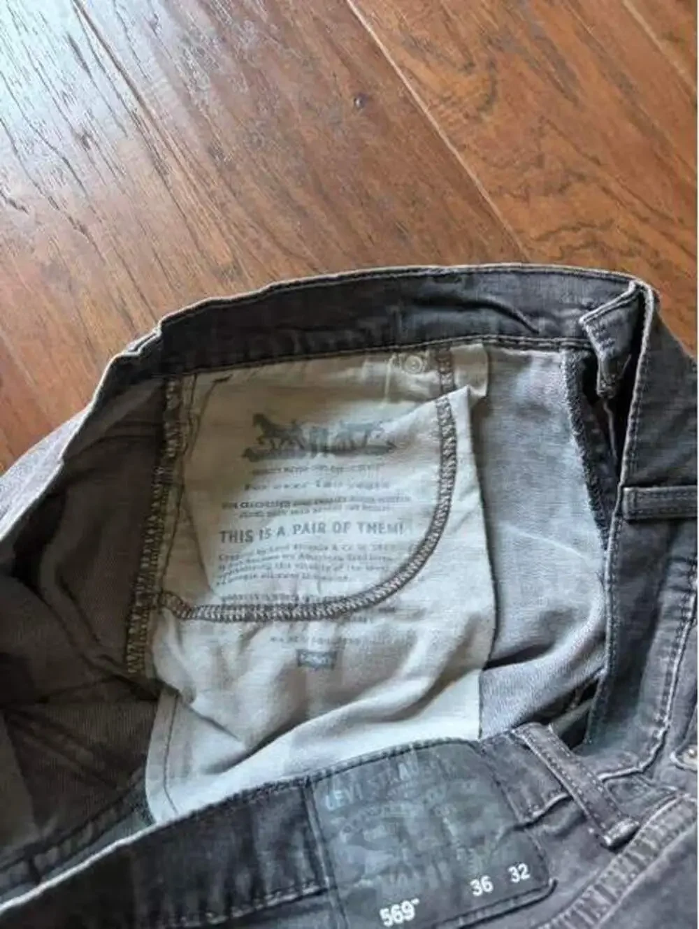 Levi's 569 Men's Loose Straight Fit Jeans, Gray, Size 36x32